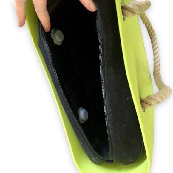 O bag obag Fullspot Lime Green with Natural Long Rope Handles Classic Bag - Picture 8 of 11